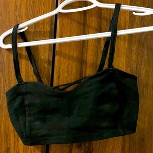 Brandy Melville Black Caged Cropped Bralette Top Women's Ladies One size
